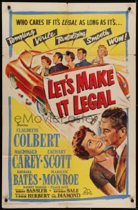 4s601 LET'S MAKE IT LEGAL 1sh 1951 who cares if it's legal as long as it's sexy Marilyn Monroe!