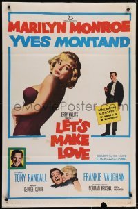 4s602 LET'S MAKE LOVE 1sh 1960 great images of super sexy Marilyn Monroe & Yves Montand!