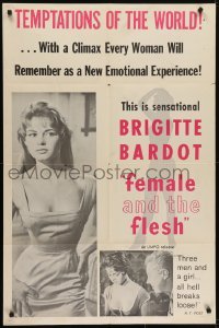 4s607 LIGHT ACROSS THE STREET 1sh R1960 sexy Brigitte Bardot in Female and the Flesh!