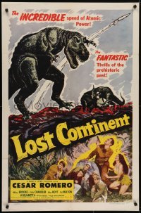 4s622 LOST CONTINENT 1sh 1951 incredible speed of atomic power, thrills of prehistoric dinosaurs!