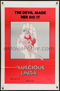 4s632 LUSCIOUS LINDA 1sh 1970s art of sexy girl in hand, the Devil made her do it!
