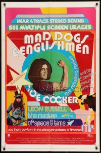 4s637 MAD DOGS & ENGLISHMEN 1sh 1971 Joe Cocker, rock 'n' roll, cool poster design!