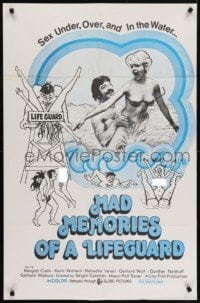 4s639 MAD MEMORIES OF A LIFEGUARD 25x38 1sh 1973 wild images w/sexy naked Pia Trajun in water!