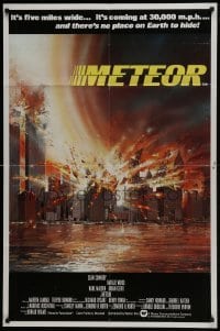 4s141 METEOR int'l 1sh 1979 Sean Connery, Natalie Wood, cool sci-fi artwork by Michael Whipple!