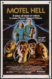 4s669 MOTEL HELL 1sh 1980 it takes all kinds of critters to make Farmer Vincent Fritters!