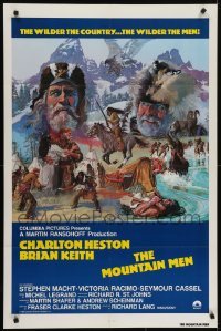 4s145 MOUNTAIN MEN int'l 1sh 1980 different art of mountain men Charlton Heston & Brian Keith!