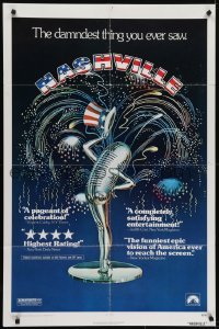 4s683 NASHVILLE 1sh 1975 Robert Altman, cool patriotic sexy microphone artwork!