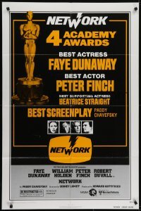 4s689 NETWORK awards 1sh 1976 written by Paddy Cheyefsky, William Holden, Sidney Lumet classic!