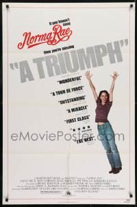 4s697 NORMA RAE style B 1sh 1979 Sally Field, story of a woman with the courage to risk everything!