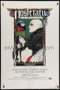 4s699 NOSFERATU THE VAMPYRE 1sh 1979 Werner Herzog, Palladini art of vampire Klaus Kinski!