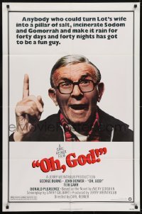 4s708 OH GOD 1sh 1977 directed by Carl Reiner, great super close up of wacky George Burns!