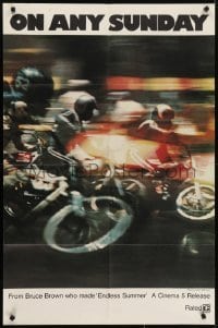 4s712 ON ANY SUNDAY 1sh 1971 Bruce Brown classic, Steve McQueen, motorcycle racing!