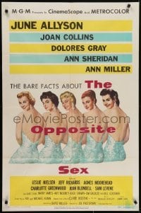 4s718 OPPOSITE SEX 1sh 1956 sexy June Allyson, Joan Collins, Dolores Gray, Ann Sheridan, Ann Miller