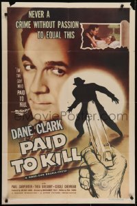 4s727 PAID TO KILL 1sh 1954 Dane Clark is the guy who paid to kill himself, cool image!
