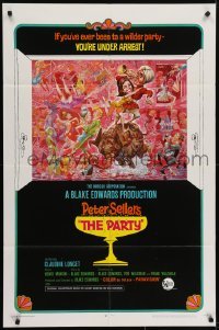 4s732 PARTY style B 1sh 1968 Peter Sellers, Blake Edwards, great art by Jack Davis!