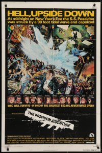4s752 POSEIDON ADVENTURE 1sh 1972 if you've only seen it once, you haven't seen it all!