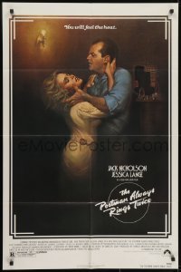 4s753 POSTMAN ALWAYS RINGS TWICE 1sh 1981 art of Jack Nicholson & Jessica Lange by Rudy Obrero!