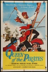 4s769 QUEEN OF THE PIRATES 1sh 1961 sexy Italian temptress Gianna Maria Canale as swashbuckler!