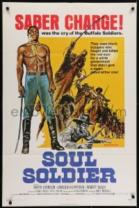 4s781 RED, WHITE, & BLACK 1sh R1972 John Cardos directed, Robert Doqui is Buffalo Soul Soldier!