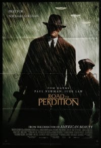 4s161 ROAD TO PERDITION style A int'l DS 1sh 2002 Mendes directed, Tom Hanks, Paul Newman, Jude Law!