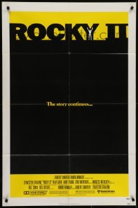 4s801 ROCKY II 1sh 1979 Carl Weathers, Sylvester Stallone boxing sequel, black box design!