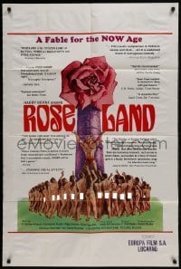 4s808 ROSE LAND 1sh 1971 C.F. Hobbs, wild completely suggestive, different sexploitation artwork!