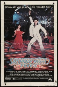 4s817 SATURDAY NIGHT FEVER 1sh 1977 best image of disco John Travolta & Karen Lynn Gorney!