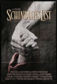 4s820 SCHINDLER'S LIST DS 1sh 1993 Steven Spielberg World War II classic, Best Picture!