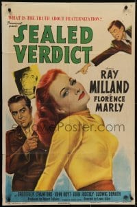 4s825 SEALED VERDICT style A 1sh 1948 Ray Milland, sexy Florence Marly ought to hang!