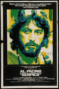 4s165 SERPICO int'l 1sh 1974 great image of undercover cop Al Pacino, Sidney Lumet crime classic!