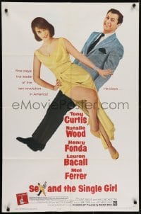 4s830 SEX & THE SINGLE GIRL 1sh 1965 great full-length image of Tony Curtis & sexiest Natalie Wood!