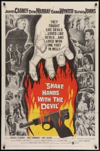 4s832 SHAKE HANDS WITH THE DEVIL 1sh 1959 James Cagney, Don Murray, Dana Wynter, sexy Glynis Johns!
