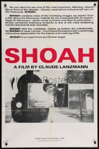 4s839 SHOAH 1sh 1985 Claude Lanzmann's World War II documentary about the Holocaust!
