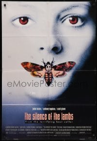 4s842 SILENCE OF THE LAMBS DS style D 1sh 1991 creepy image of Jodie Foster with moth over mouth!