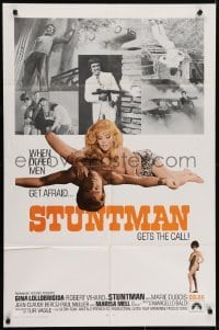 4s887 STUNTMAN 1sh 1968 sexy Italian Gina Lollobrigida, directed by Marcello Baldi!