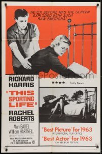 4s917 THIS SPORTING LIFE 1sh 1963 Richard Harris & Rachel Roberts, Lindsay Anderson