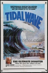 4s921 TIDAL WAVE 1sh 1975 artwork of the ultimate disaster in Tokyo by John Solie!