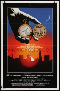4s922 TIME AFTER TIME 1sh 1979 directed by Nicholas Meyer, cool fantasy artwork by Noble!