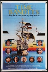 4s923 TIME BANDITS 1sh 1981 John Cleese, Sean Connery, art by director Terry Gilliam!
