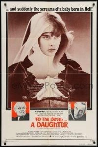 4s925 TO THE DEVIL A DAUGHTER 1sh 1976 Widmark, Christopher Lee, Nastassja Kinski, white style!