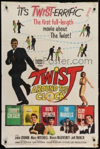 4s936 TWIST AROUND THE CLOCK 1sh 1962 Chubby Checker in the first full-length Twist movie!