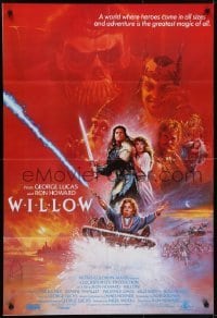 4s199 WILLOW int'l 1sh 1988 George Lucas & Ron Howard directed, different Brian Bysouth art!