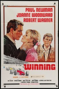 4s987 WINNING 1sh 1969 Paul Newman, Joanne Woodward, Indy car racing art by Howard Terpning!
