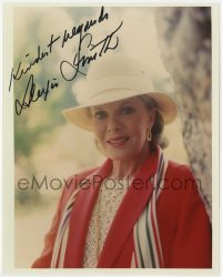 4t709 ALEXIS SMITH signed color 8x10 REPRO still 1980s close portrait much later in life!