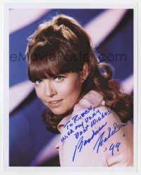 4t729 BARBARA FELDON signed color 8x10 REPRO still 1990s close up as Agent 99 from TV's Get Smart!