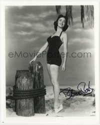 4t730 BARBARA RUSH signed 8x10 REPRO still 1990s swimsuit portrait of the sexy 1950s actress!