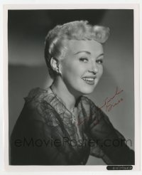 4t735 BETTY GRABLE signed 8.25x10 REPRO still 1970s head & shoulders portrait in sheer gown!