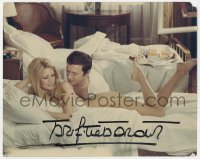 4t415 BRIGITTE BARDOT signed color French 9.5x11.75 still 1969 laying naked in bed from Les Femmes!