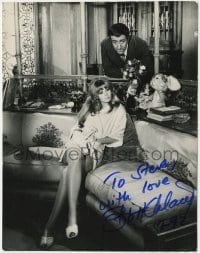 4t416 BRITT EKLAND signed deluxe 8.25x10.5 still 1967 in a scene with Peter Sellers from The Bobo!