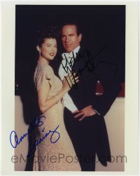 4t748 BUGSY signed color 8x10 REPRO still 2000s by BOTH Warren Beatty AND Annette Bening!